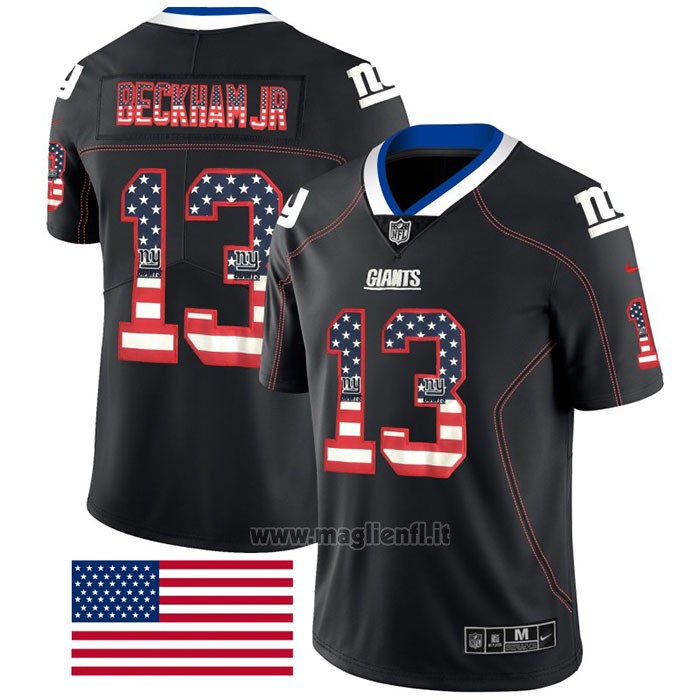 Maglia NFL Limited New York Giants Beckham JR Rush USA Flag Nero